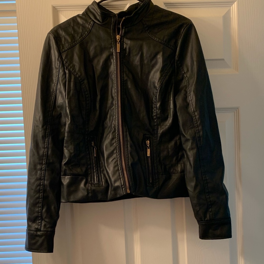 New Look black leather jacket